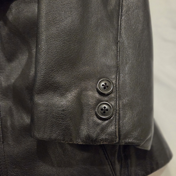 Women's Relativity Black Leather Jacket - Picture 4 of 5